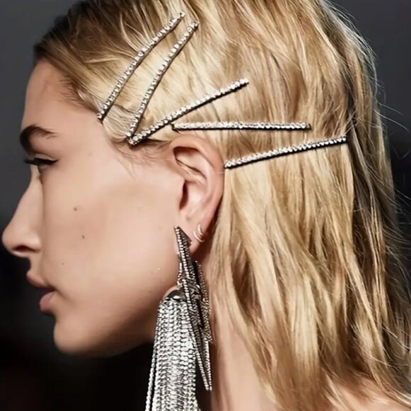 5pcs Shimmering Rhinestone Hair Clips - Picture 1 of 7